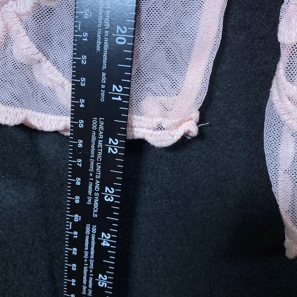 Express Womens Blouse Pink Lace Floral Mesh Sheer Long Sleeve Boat Neck Large - Picture 10 of 14